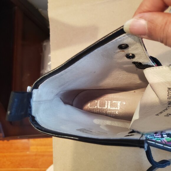 CULT Amphibian Combat Boot Laced Multicolor Floral Print Rubber Sole Womens US 6 - Picture 13 of 15